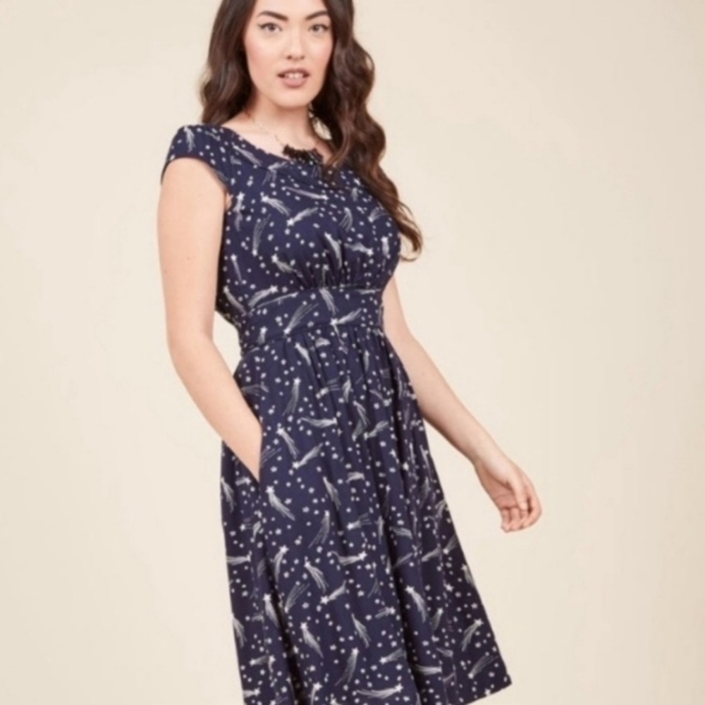 ModCloth Emily and Fin lined dress 2X shooting star